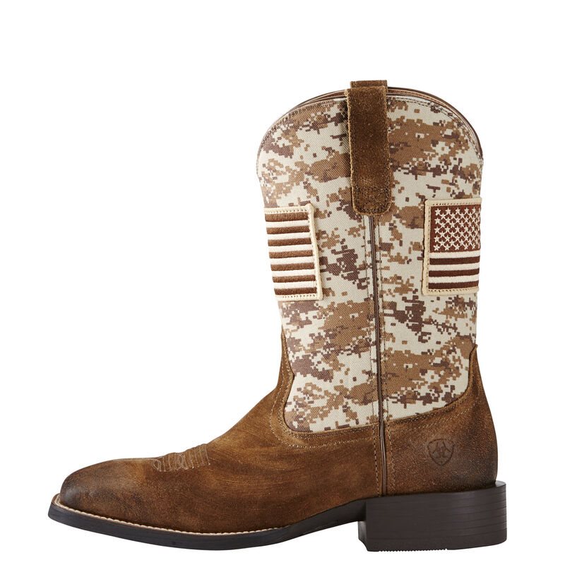 Ariat Sport Patriot Kahverengi / Beyaz Western Csizma Erkek (30820-832)